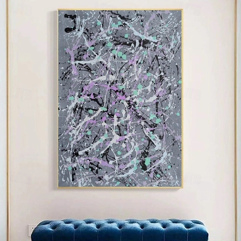 2026年 大きな絵画 手作りの抽象的な油絵 手描きのベージュの青と白の絵画 手作りの青いわびさびのアートワークの油絵 手描きのテクスチャのある油絵 ベージュの油絵 モダンな装飾  コレクション – $154.99 –P2