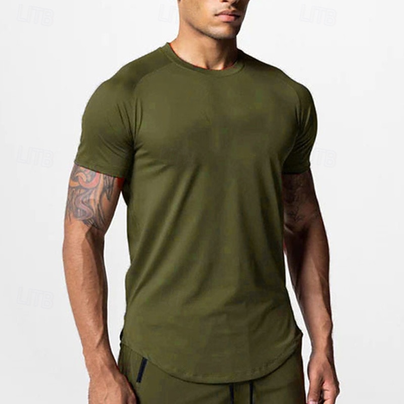 Муж. Футболка для бега Спортивная рубашка С короткими рукавами Футболка Футболка Повседневные Одежда для спорта и отдыха Однотонный Быстровысыхающий Мягкий Дышащий 2026 - $16.49 –P15