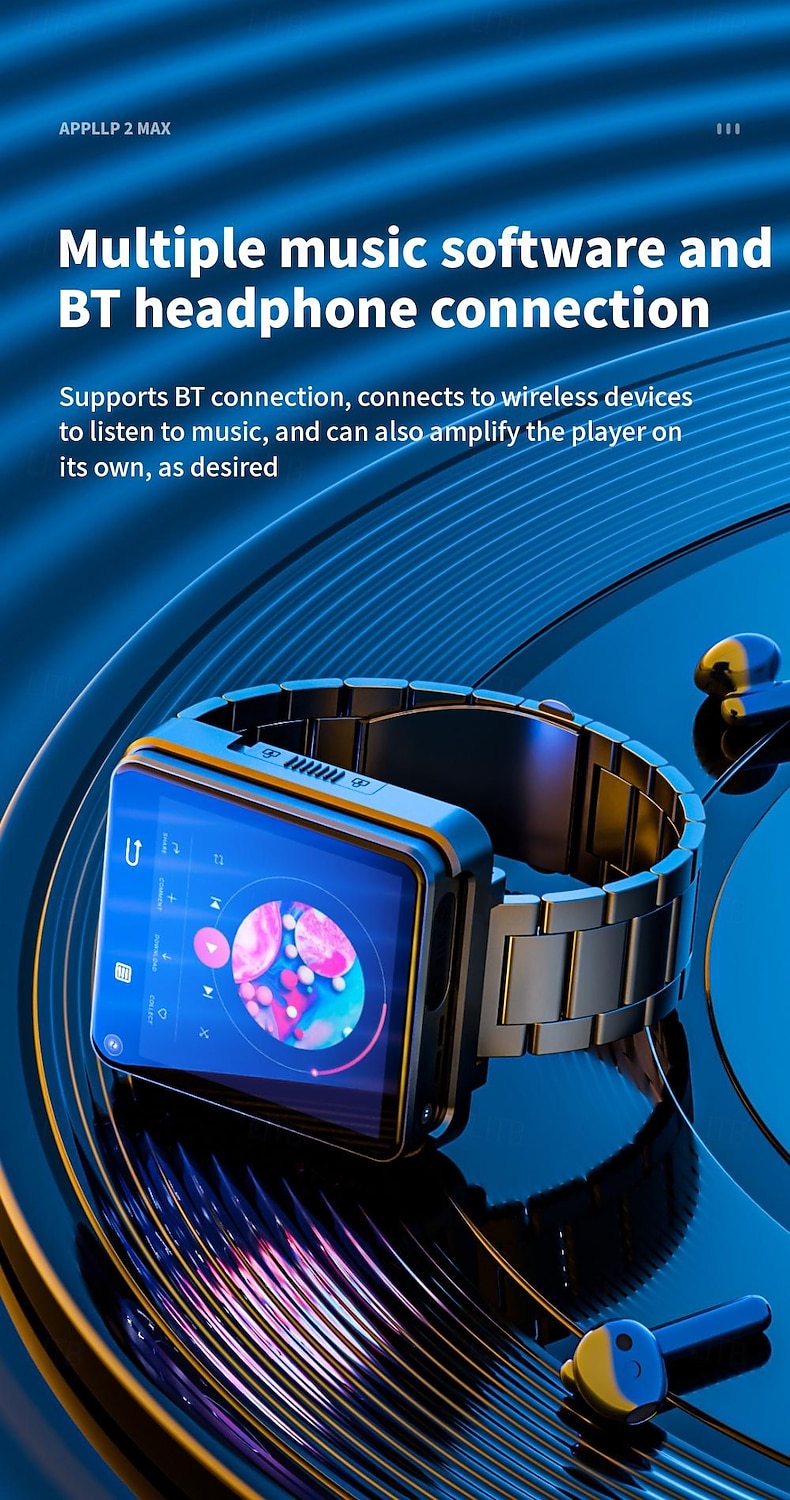 LOKMAT APPLLP 2 MAX Умные часы 2.64 дюймовый Смарт-часы-телефон 3G 4G Bluetooth Педометр Напоминание о звонке будильник Совместим с Ноль Женский Мужчины GPS Хендс-фри звонки Медиа контроль IPX-4 57 2025 - $157.99 –P13