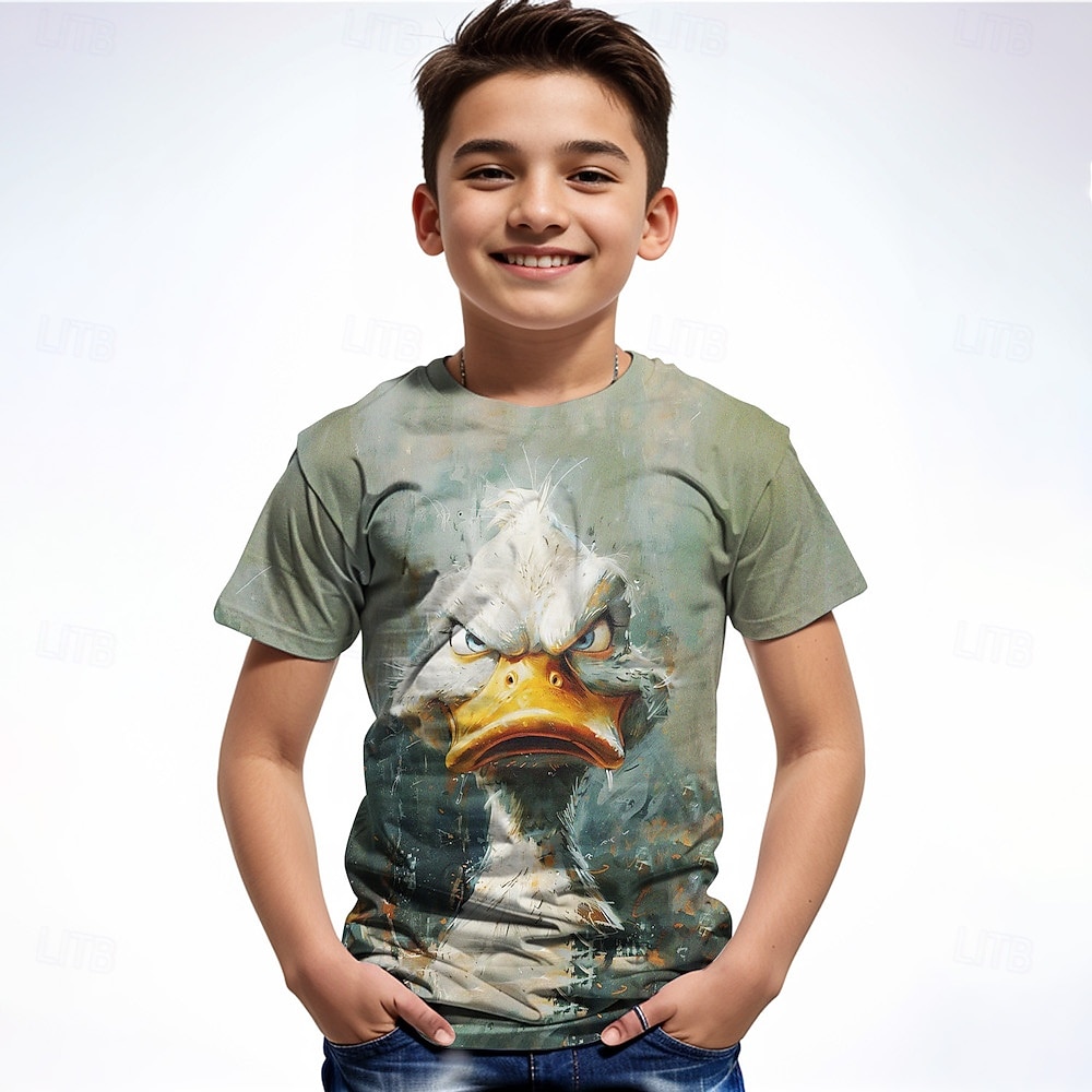 Pojkar 3D Grafisk Djur T-shirt Kortärmad Sommar Vår Mode Grundläggande Barn 4-12 år Rund hals Utomhus Ledigt Dagligen Normal 2025 - $11.99 –P1