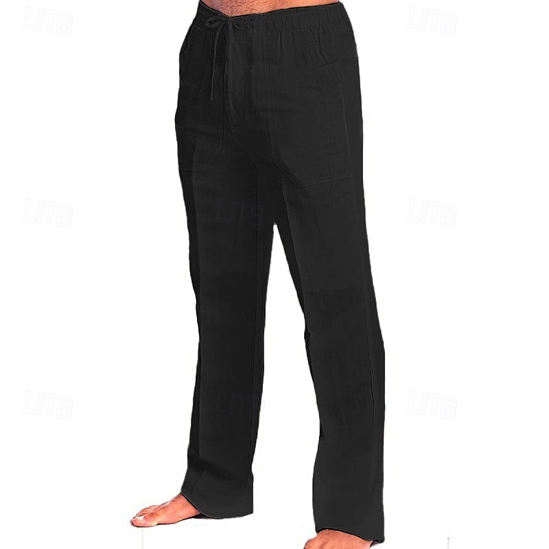 Per uomo Pantaloni Pantaloni Estivi Pantaloni da Spiaggia Coulisse Elastico in vita Semplice Comodità Traspirante Quotidiano All'aperto Abbigliamento casual alla moda Elegante Casual Nero Bianco del 2026 a $25.99 –P14