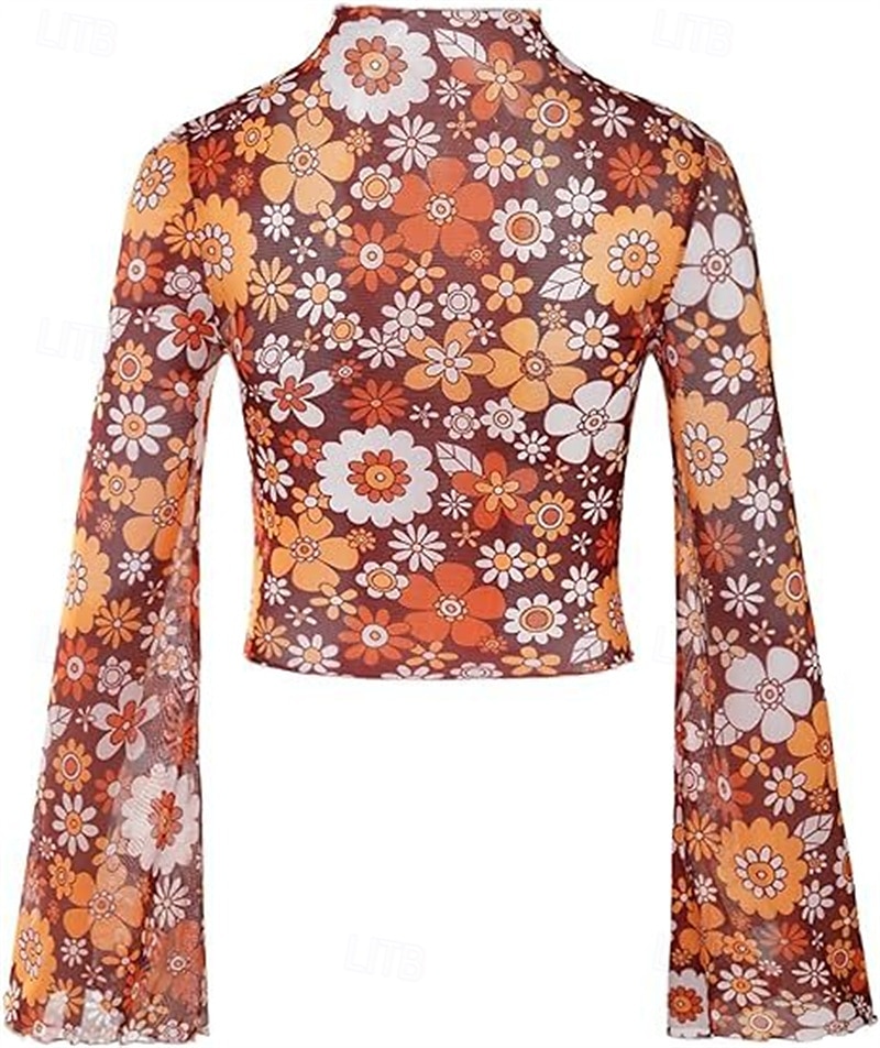 Retrò Vintage Anni '70 Disco Crop Top Hippie Stampa Per donna Giorno dei Re Mascherata Festa / Sera Parata dell'Orgoglio Mese dell'orgoglio Adulti Top del 2025 a $17.99 –P20