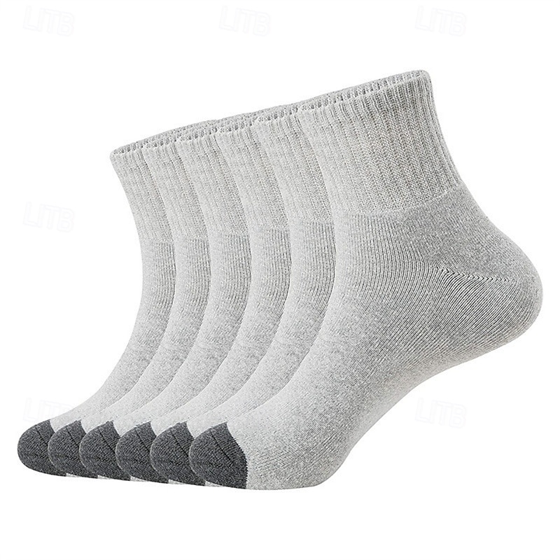 Ανδρικά 6 ζευγάρια Πολλαπλές συσκευασίες Κάλτσες Șosete de Alergat Καθημερινές Κάλτσες Μαύρο Λευκό Χρώμα Συνδυασμός Χρωμάτων Αθλήματα & Ύπαιθρος Καθημερινά Διακοπές Βασικό Μεσαίο Άνοιξη Φθινόπωρο 2026 - $4.99 –P4