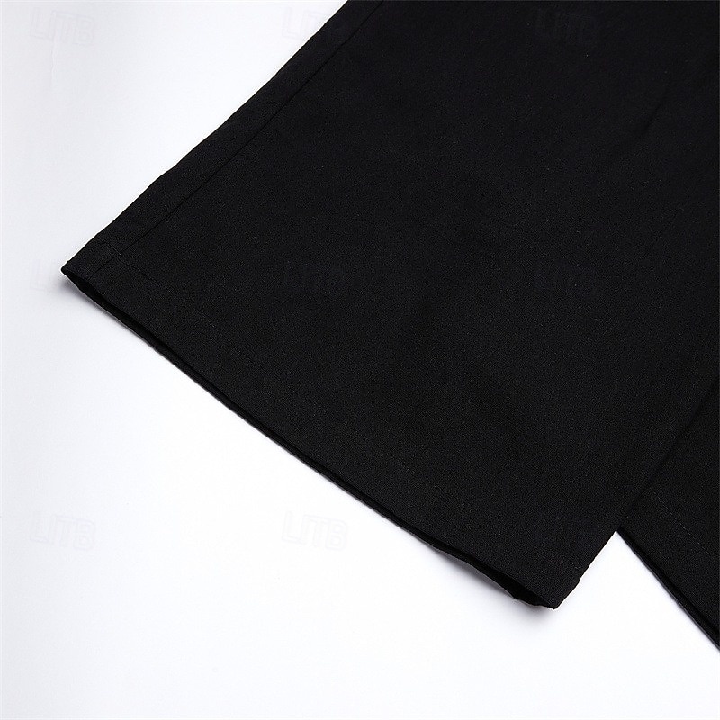 Voor heren Broek Zomerbroek Strandbroeken Trekkoord Breed Been Voorvak Effen Comfort Zacht Casual Dagelijks Modieus Streetwear Zwart Wit Micro-elastisch 2025 - $25.99 –P6