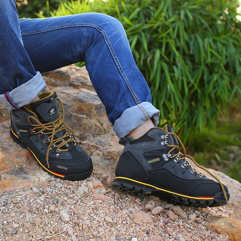Botas de senderismo impermeables para hombre con cordones rojos: calzado de exterior duradero para terrenos difíciles 2025 - $99.99 –P2