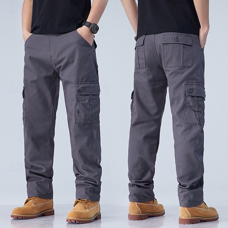 Voor heren Cargohosen Broek Werkbroeken Knop Meerdere zakken Effen Draagbaar Buiten Dagelijks Kamperen&Wandelen Modieus Klassiek Zwart Leger Groen 2026 - $26.99 –P8