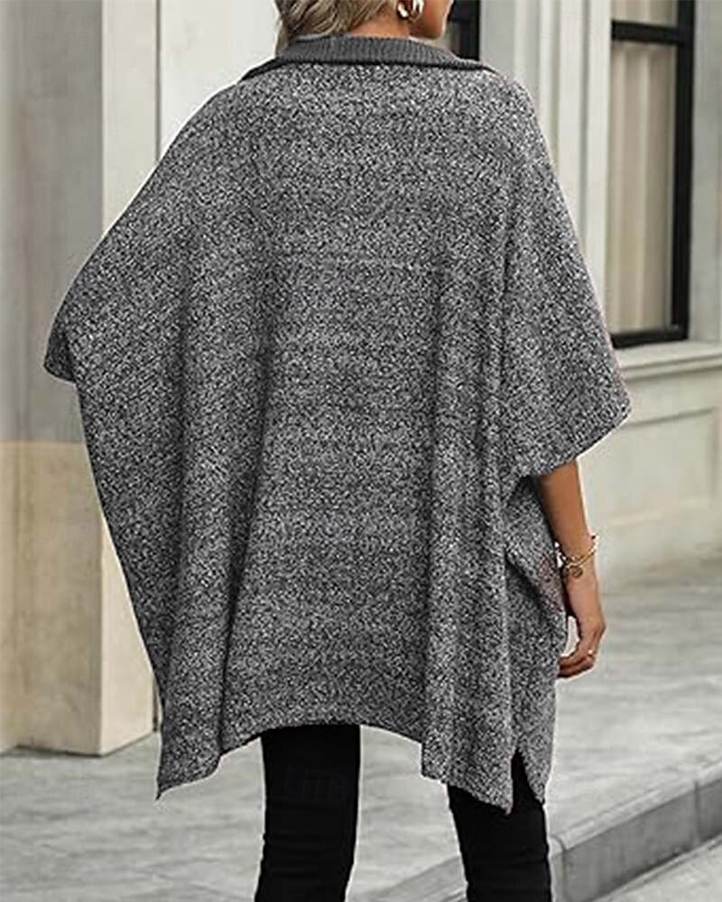 Damen Pullover Brautkleider schlicht Feste Farbe Troyer Halber Reißverschluss Zip Halbe Ärmel Lange Oberteile Stricken Täglich Schwarz Beige Herbst Winter 2025 - $61.99 –P3
