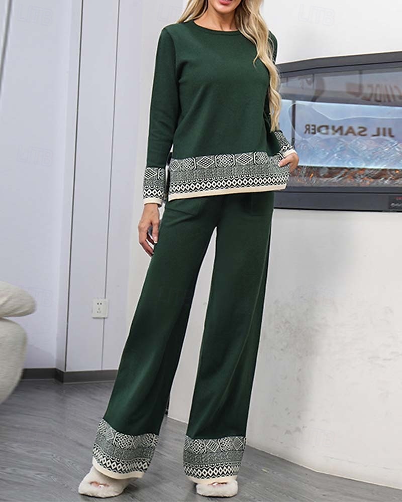 Női Pulóver Napi Tömör szín Mértani Csónaknyak Kötött Hosszú ujj Normál felsők Kötött Munka Vörös Barna Fekete Ősz Tél 2025 - $61.99 –P8
