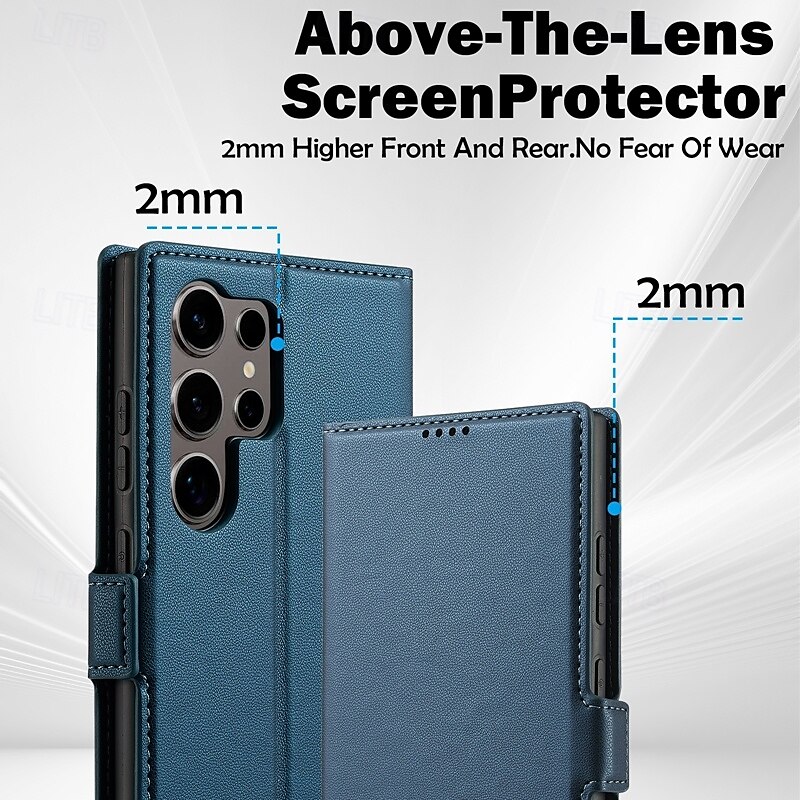 Phone Case For Samsung Galaxy S24 S23 S22 S21 Ultra Plus A55 A35 A25 A15 5G A54 A34 A14 A53 A52 S20 FE S25 Ultra Back Cover Wallet Case with Stand Holder Magnetic Card Slot Retro TPU PU Leather 2025 - $18.99 –P10