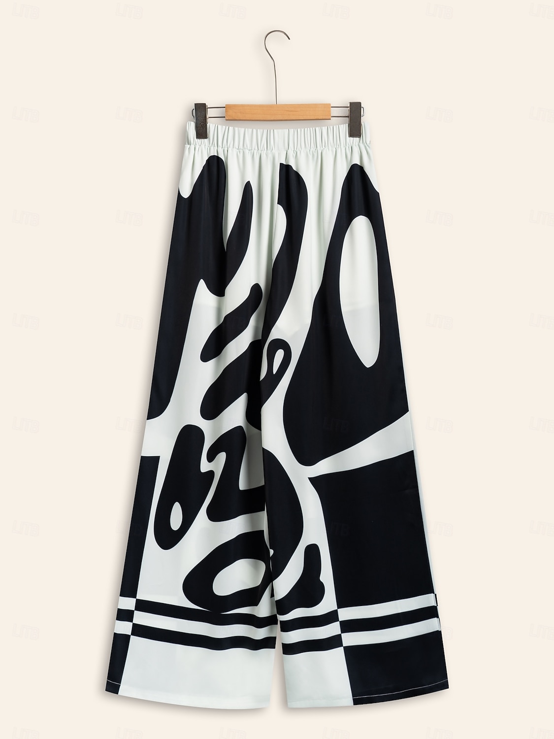 pantaloni da donna neri in raso gamba larga neutri casual quotidiani primavera autunno stagioni incrociate del 2025 a $72.99 –P7