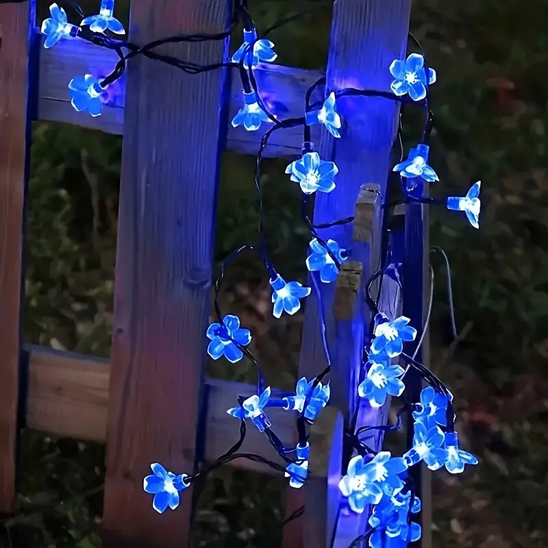 1pc Solar Flower String Lights, Cherry Tree Branch Light Outdoor 6.5M/21FT 30 LED Fairy Light IP65 Waterproof for Garden Fence Patio Yard Party Decor Christmas Halloween Decoration 2025 - $13.99 –P7