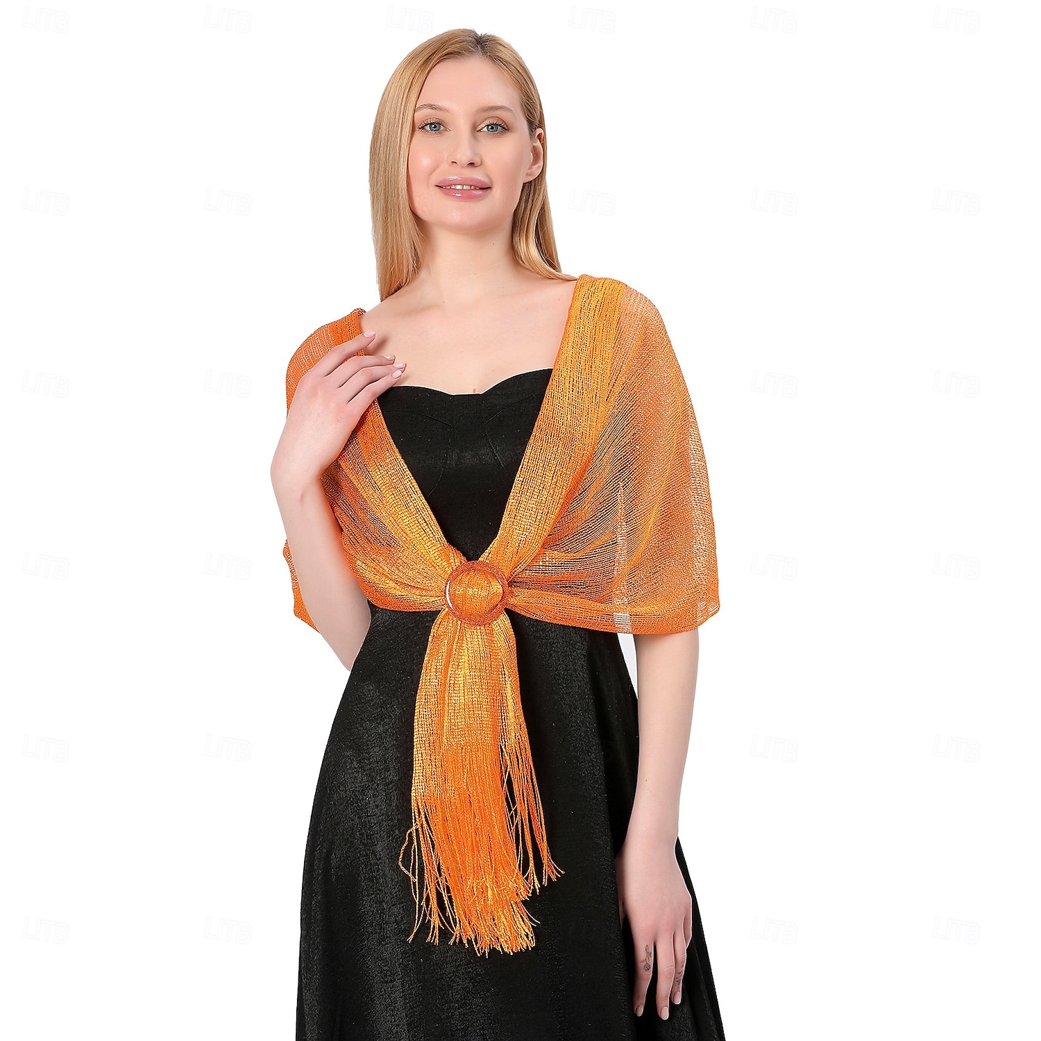 châle en soie or et argent avec boucle, groupe de mariée et demoiselle d'honneur, soirée dansante, robe de mariée, robe de soirée, châle pour femme de 2025 ? $22.99 –P8