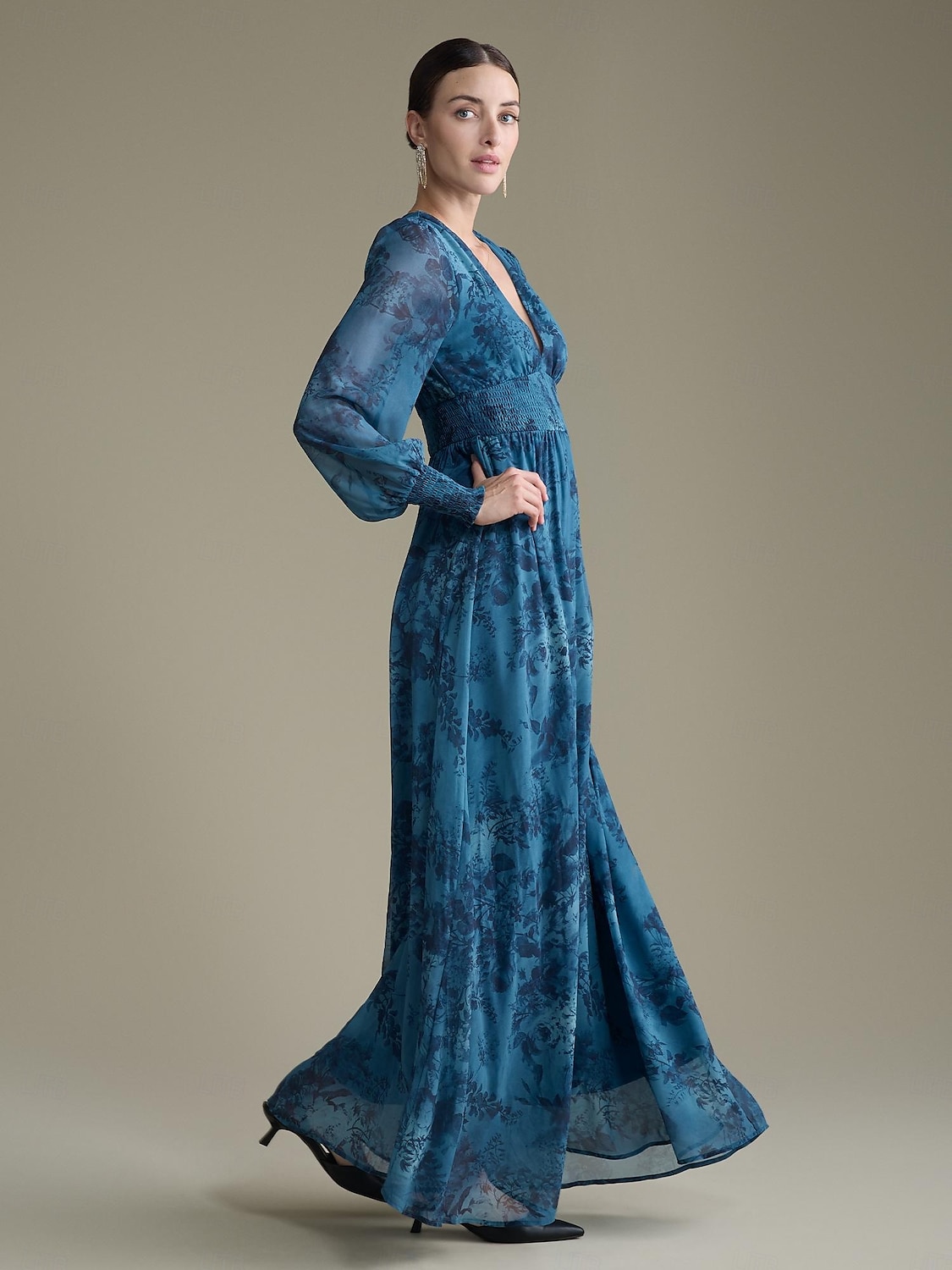 Elegant Floral Chiffon Maxi Wedding Dress 2025 - $72.99 –P3