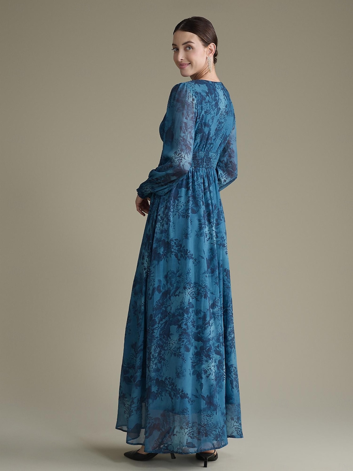 Elegant Floral Chiffon Maxi Wedding Dress 2025 - $72.99 –P4