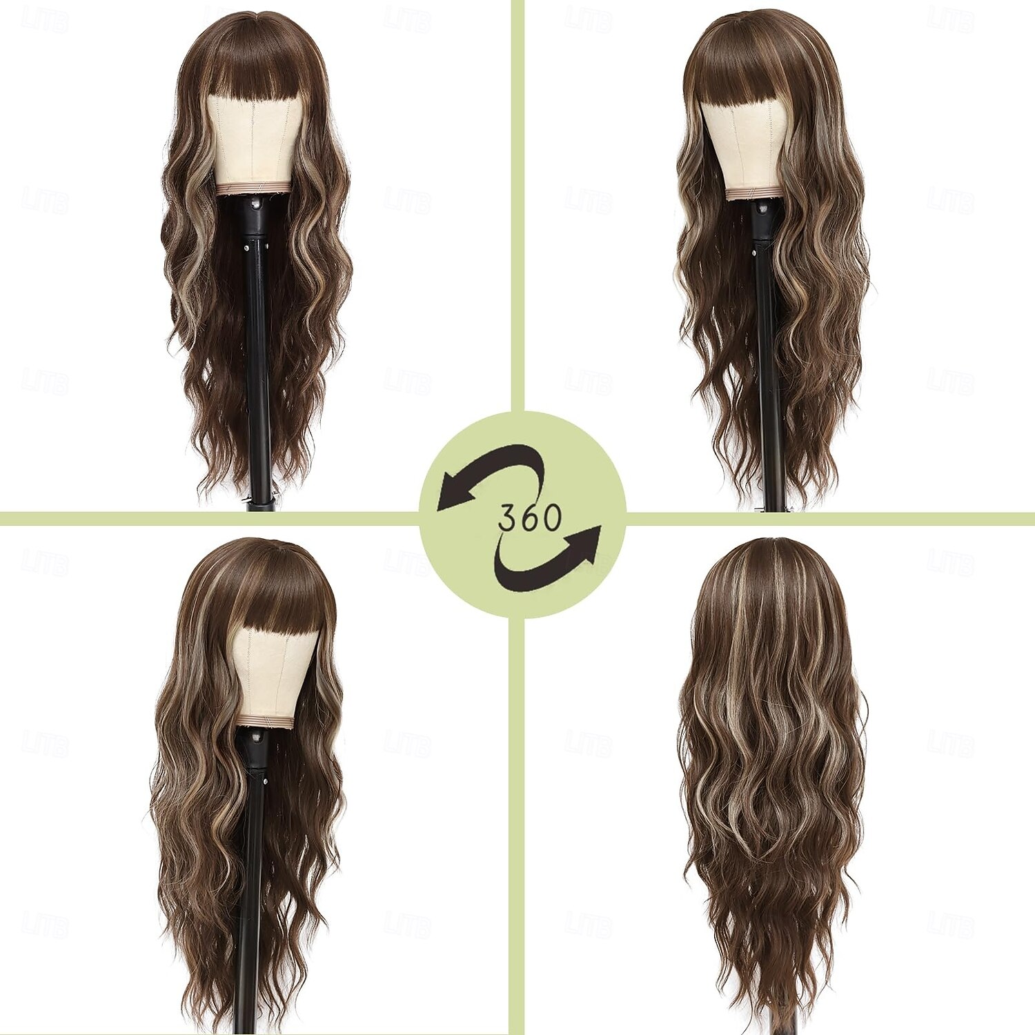 Long Wigs with Bangs for Women Curly Wavy Hair Wigs Heat Resistant Synthetic Fiber Wigs for Daily Party Use 2026 - $19.99 –P6