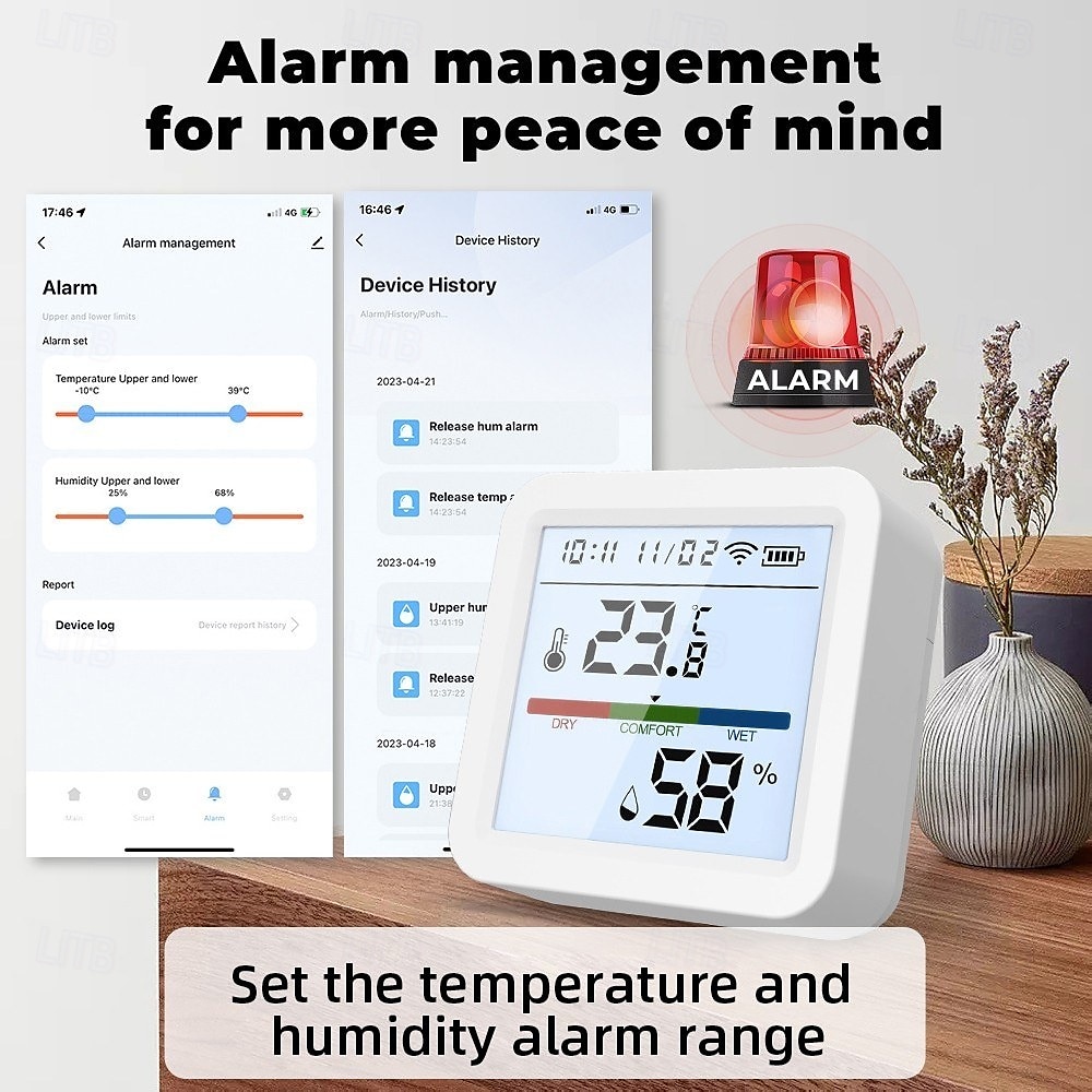 termometro igrometro termometro intelligente per la casa lcd retroilluminato con supporto staccabile sensore di umidità della temperatura digitale monitoraggio in tempo reale registrazione zigbee wifi del 2025 a $28.99 –P10