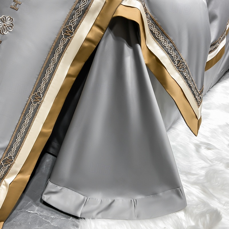 Conjunto de cama com capa de edredom de 4 peças, 100% algodão orgânico, tecido macio e respirável, inclui capa de edredom e fronhas para um sono confortável de 2025 por $196.99 –P11