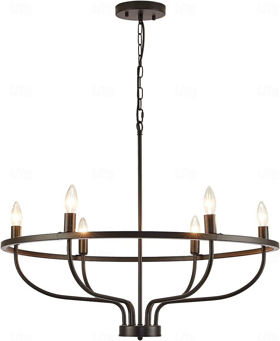 Lustre à LED suspendu 6/9/12 lumières industriel vintage grand lustre rond rustique à bougie pour salon chambre 110-240v de 2025 ? $266.59 –P10