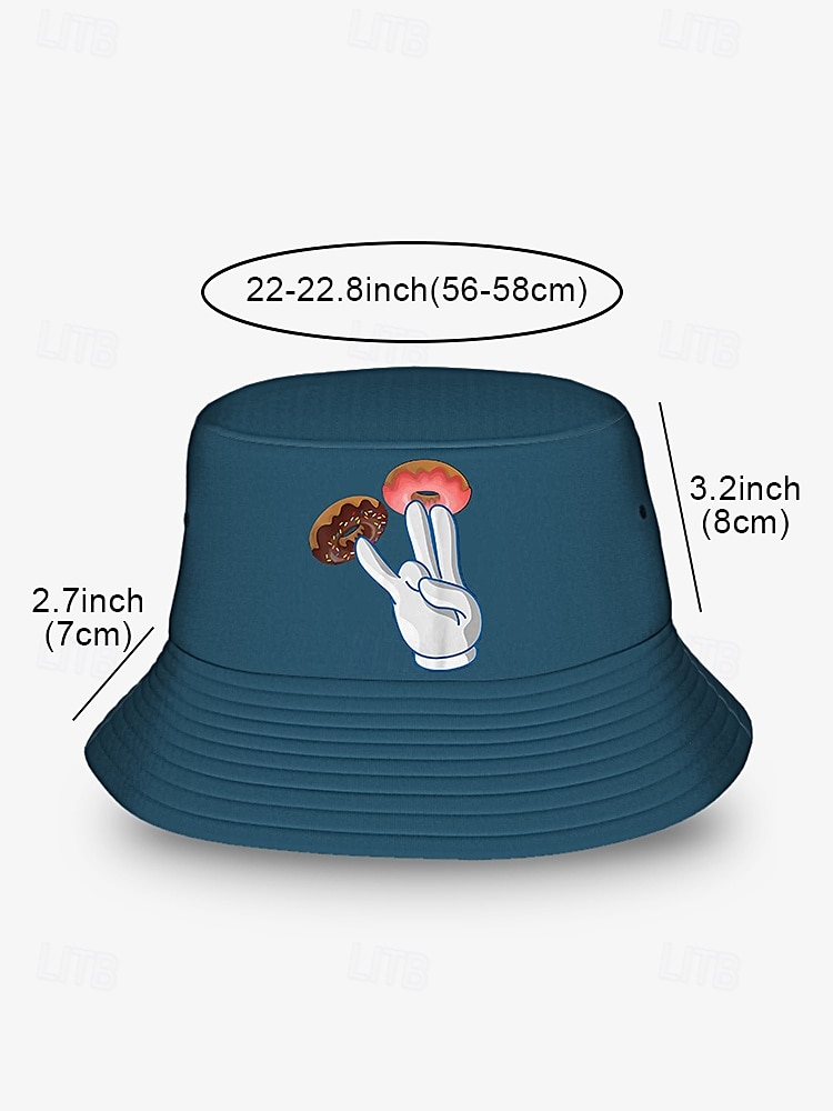 Men's Bucket Hat with Donut Peace Sign Graphic - Trendy Casual Sun Hat for Summer Outfits and Streetwear 2025 - $18.99 –P4