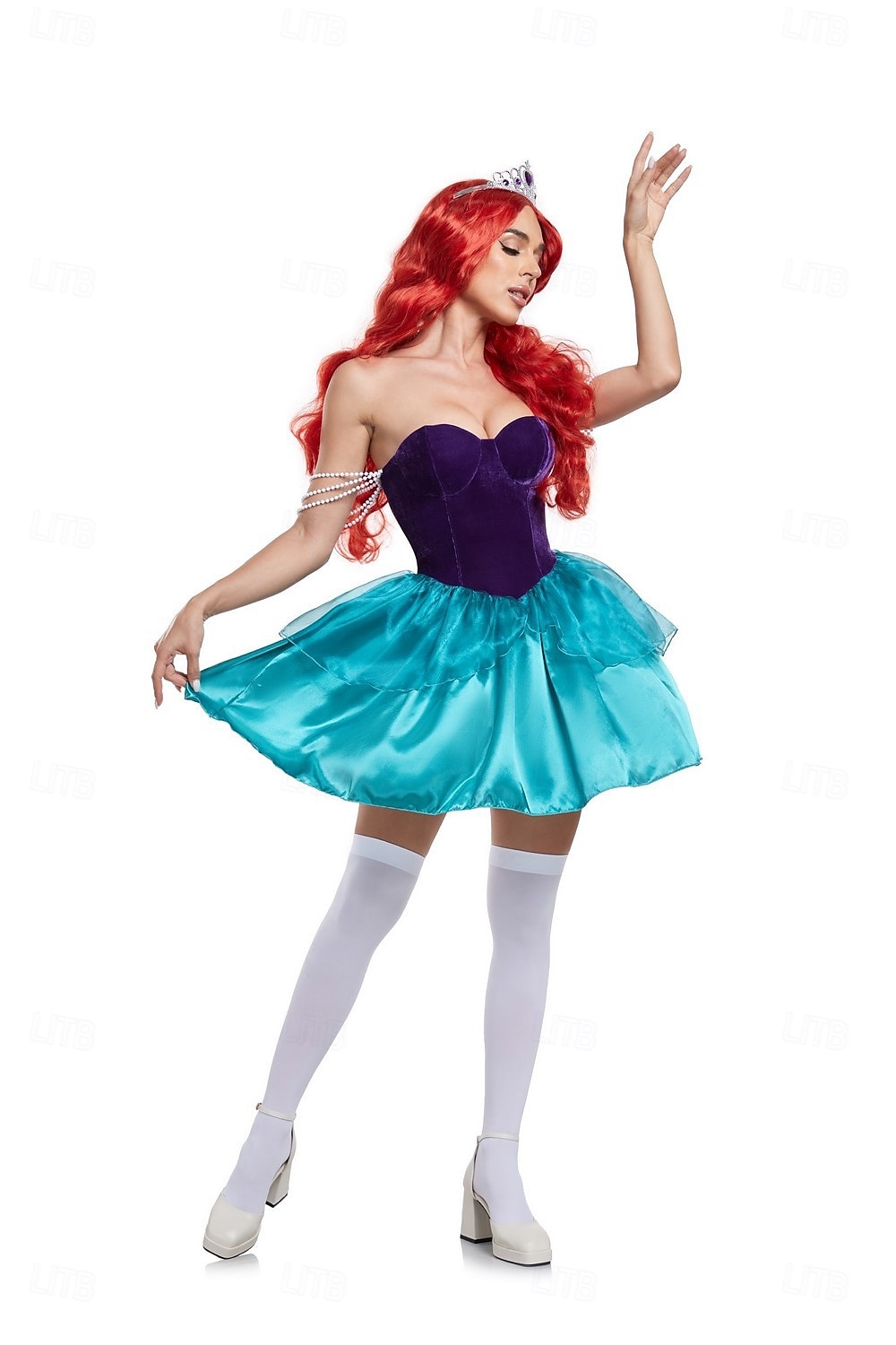 Die kleine Meerjungfrau Prinzessin Ariel Kleid Kostüm Sexy Kostüm Verkleiden Film Cosplay for Damen Erwachsene Maskerade Party / Abend Junggesellinnenabschiedsparty 2025 - $43.99 –P4