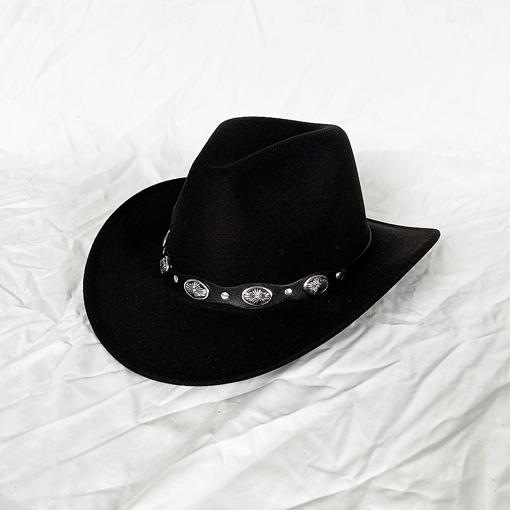 chapeau de cowboy western blanc pour femmes et hommes, chapeau de cowboy bouclé avec fedora en cuir, chapeau de cavalier toca toca de 2025 ? $18.49 –P9