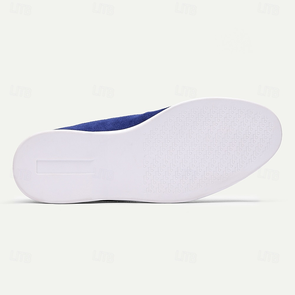 mocassini slip-on da uomo in finta pelle scamosciata grigia, scarpe casual minimaliste con suola bianca - calzature versatili e comode per l'uso quotidiano del 2025 a $64.99 –P3