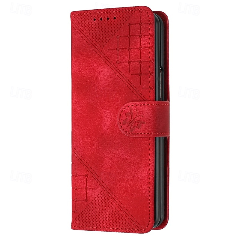 Phone Case For Samsung Galaxy Z Fold 6 Z Fold 5 Z Fold 4 Z Fold 3 Flip Cover Magnetic with Wrist Strap Card Slot Butterfly Geometric Pattern PC PU Leather 2025 - $18.99 –P8