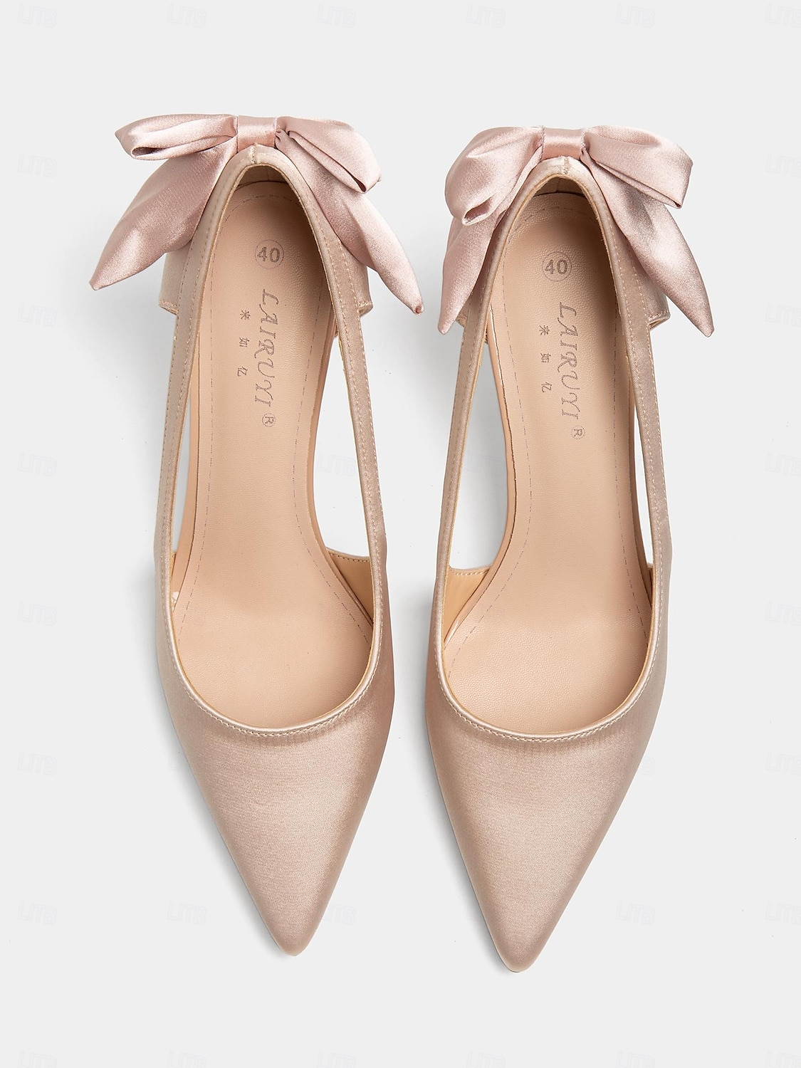 Elegant Women's Blush Suede Heels with Bow Detail – Chic Pointed Toe Pumps for Weddings and Formal Events 2025 - $54.99 –P7