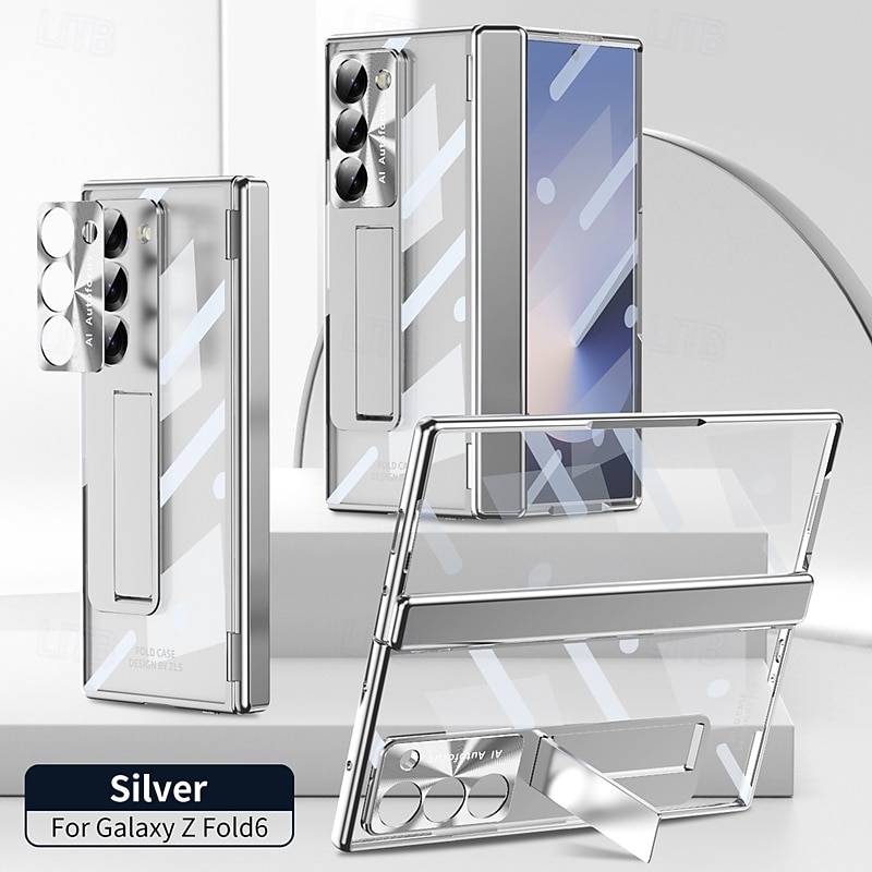телефон Кейс для Назначение SSamsung Galaxy Z-образный сгиб 7 Z-сгиб 6 Z Fold 5 Z Fold 4 Z Fold 3 Кейс на заднюю панель со стендом и протектор экрана Полная защита тела Ретро броня ПК Металл 2025 - $25.99 –P16