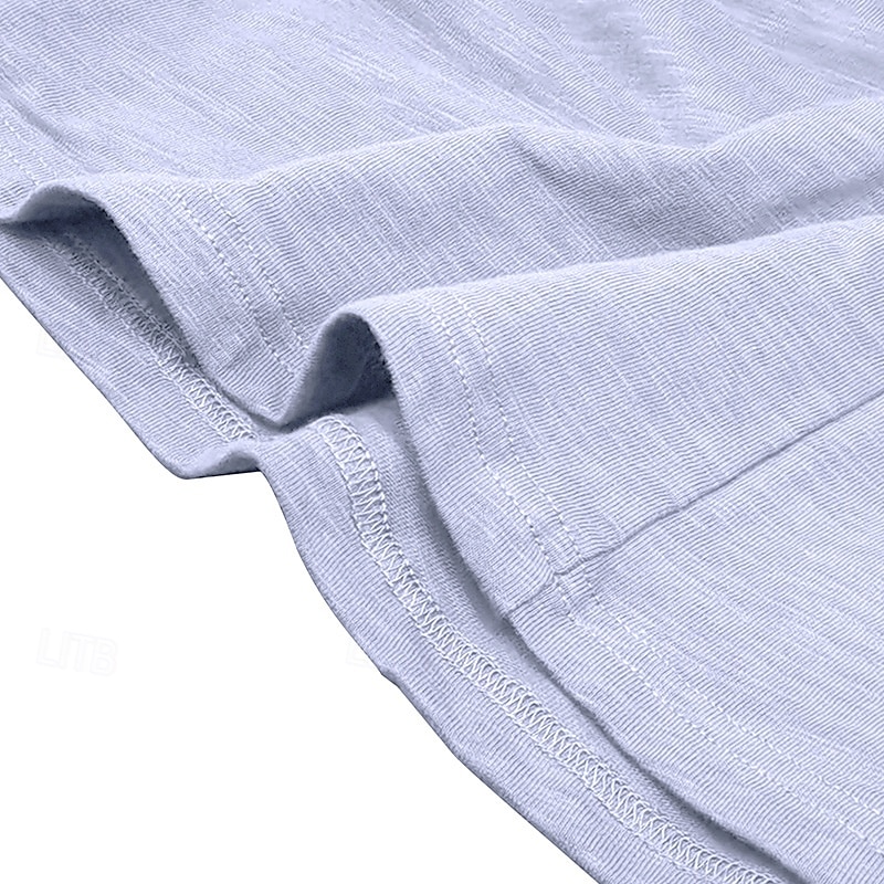 100% bawełniana męska koszulka henley koszulka z długim rękawem koszula z długim rękawem jednolity kolor modny codzienny guziki henley outdoor casual lato ciemnobrązowy wojskowa zieleń ciemnoszary henley t-shirt 2025 - $22.99 –P4