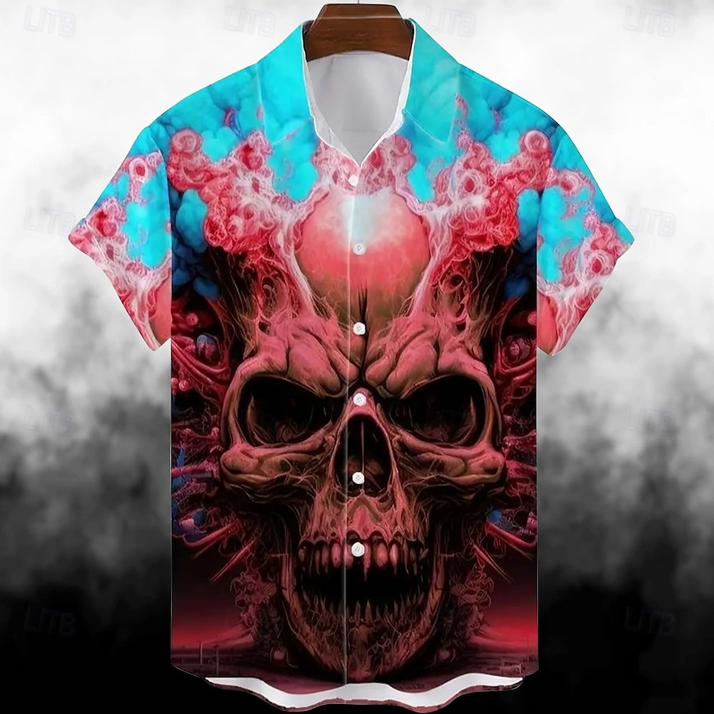 Víspera de Todos los Santos Calavera Calabaza Camisas hawaianas Camisa hawaiana Estampado Para Hombre Adulto Víspera de Todos los Santos Carnaval Mascarada Impresión 3D Fiesta Víspera de Todos los 2025 - $16.49 –P5