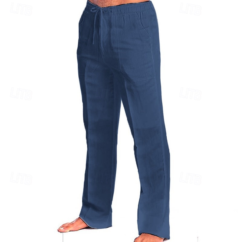 Per uomo Pantaloni Pantaloni Estivi Pantaloni da Spiaggia Coulisse Elastico in vita Semplice Comodità Traspirante Quotidiano All'aperto Abbigliamento casual alla moda Elegante Casual Nero Bianco del 2026 a $25.99 –P9