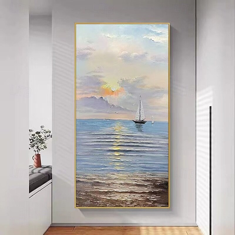 3D-Ölgemälde mit Wellen im Ozean, handgefertigtes Meereslandschaftsgemälde, handgemaltes 3D-Strukturkunstgemälde, Acrylgemälde mit Wellen im Ozean, großes gerahmtes Gemälde, Wandkunst, Gemälde für 2025 - $61.99 –P1