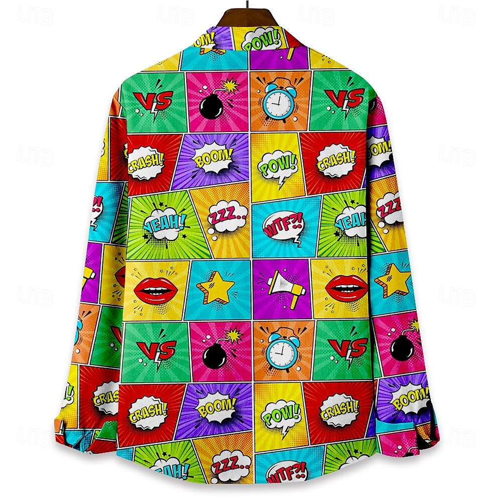 Per uomo Camicia da spiaggia Camicia hawaiana Camicia con bottoni Manica lunga Camicia Camicie con colletto Hawaiano Da mare Giornaliero Multi Color S M L del 2025 a $24.99 –P2