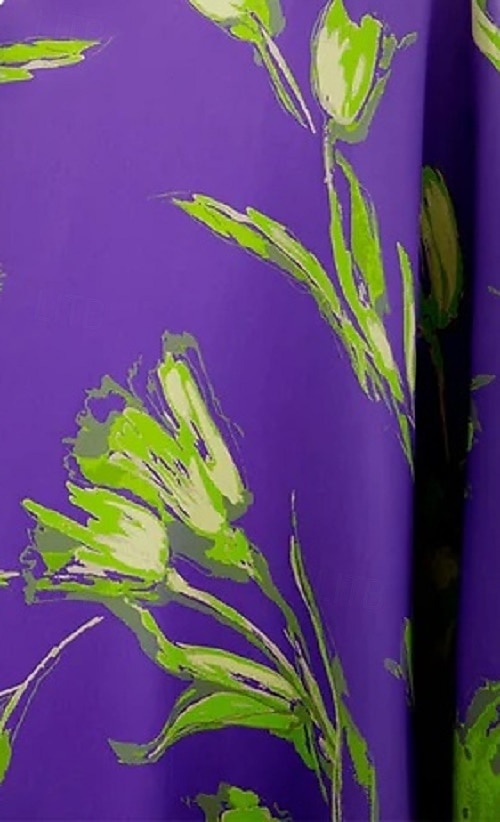 A-Linje Kveldsdrakt Elegant Kjole Formell Gulv Lengde Uten Ermer V Uten Ermer Sateng med Blomstertrykk Sløyfer Bryllupsgjest Kjole 2025 - $179.99 –P4