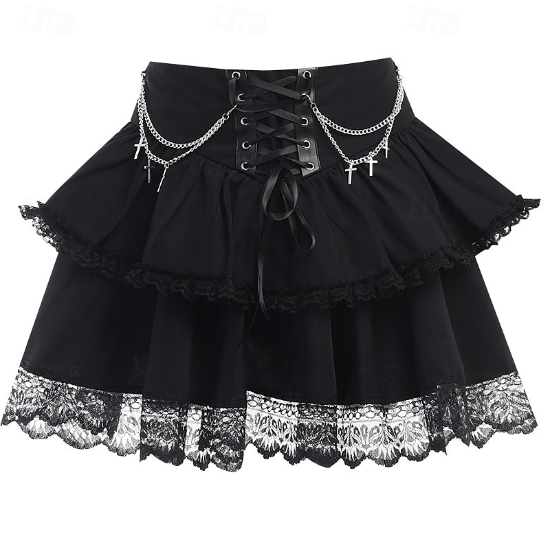 Gothique Steampunk Jupe Bal Masqué Fille gothique Femmes Mascarade Soirée Adulte Jupe de 2025 ? $32.99 –P14