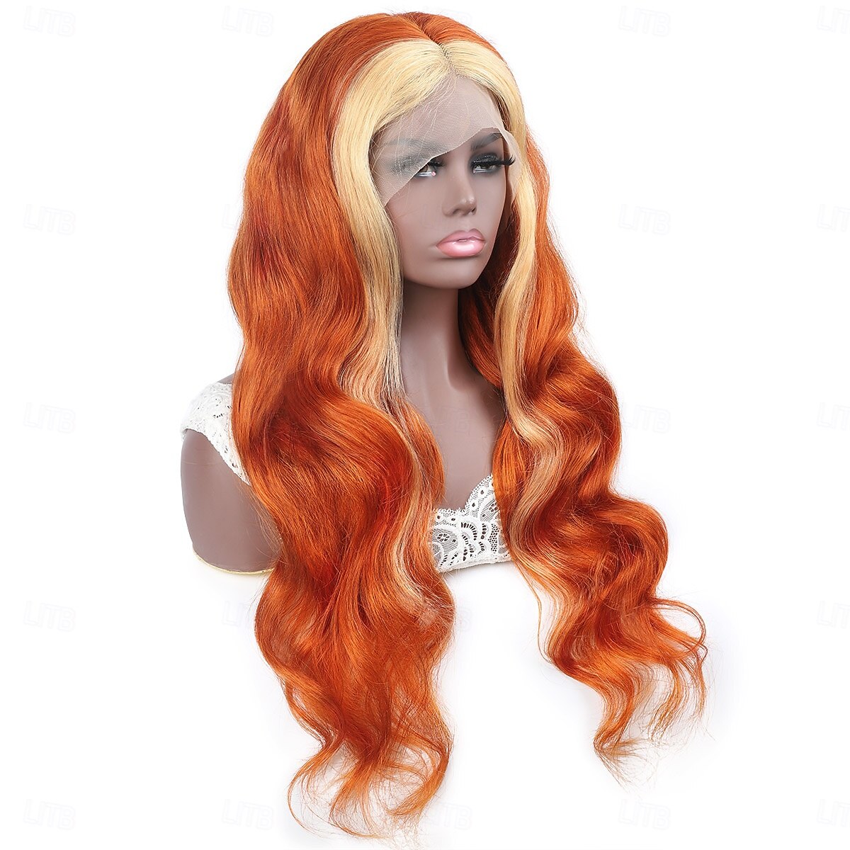 Peruca de cabelo humano com renda frontal 13x4, mechas ruivas, cor 613#, peruca de renda corporal de 10 a 28 polegadas, densidade de 150% de 2026 por $196.99 –P5
