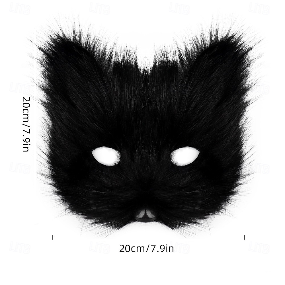 Carnival Fox Shape Half Face Eye Mask Sexy Imitation Cat Hair Animal Mask Christmas Carnival Party Cosplay Costume Props 2026 - $14.99 –P3