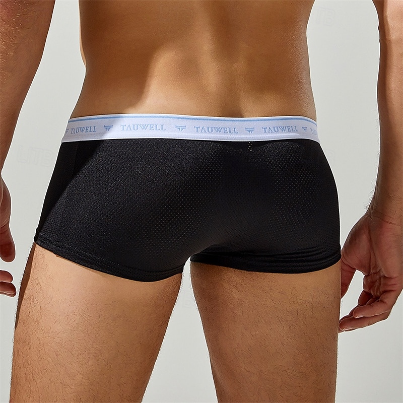 Men's 1 PCS Boxers Underwear Boxer Shorts Patchwork Nylon Breathable Soft Comfortable Color Block Mid Rise Black White 2025 - $10.49 –P10