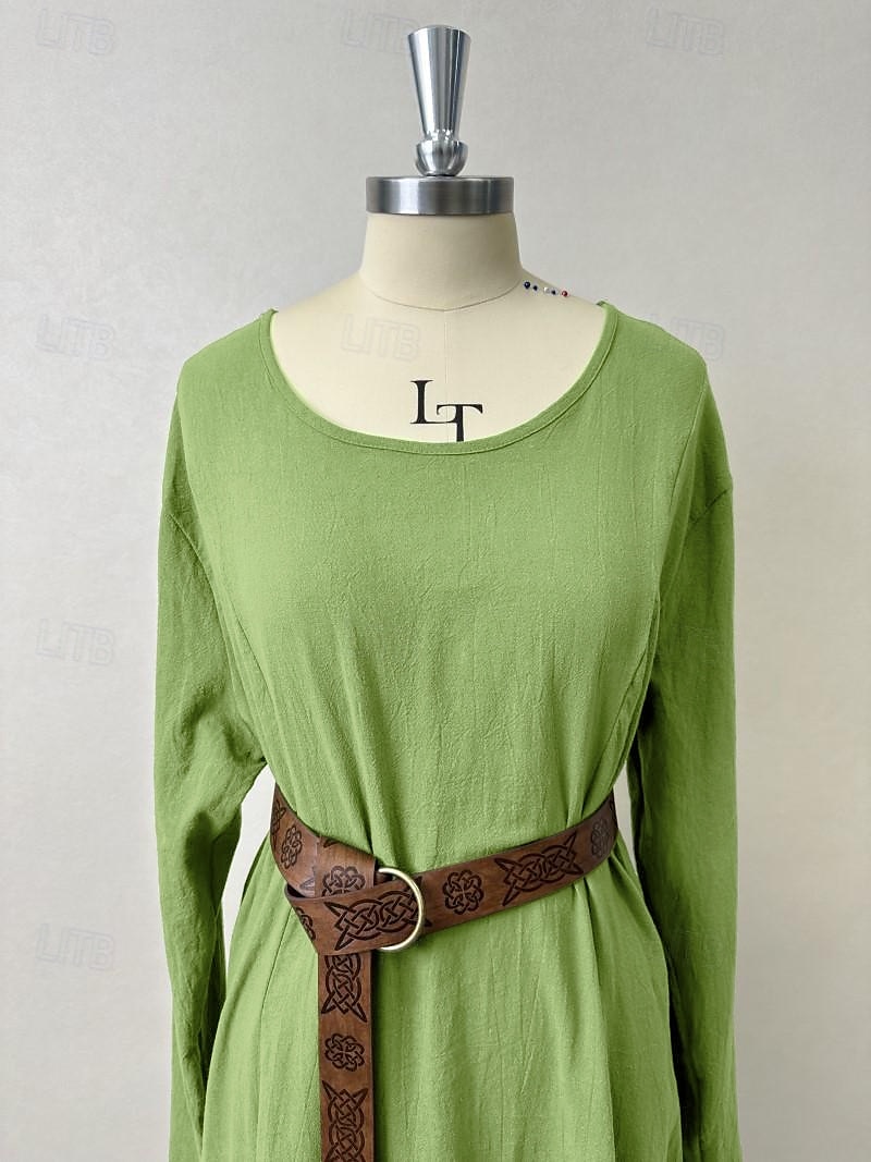 Retro Vintage Medieval Renaissance Dress Cosplay Costume Tunic Dress Ren Faire Viking Ranger Elven Women's Celtic Viking Halloween Carnival Masquerade Performance Halloween LARP Adults' Dress All 2025 - $36.99 –P5