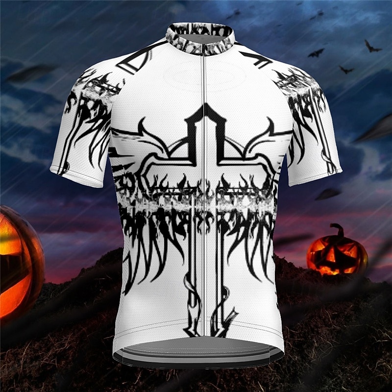 Bărbați Jersey de ciclism Trandafir Manșon scurt Bicicletă Tricou Tee Jerseu cu 3 buzunare spate Ciclism montan Uscare rapidă Proiectare anatomică Wicking Respirabil Sport Negru Alb Bleumarin 2026 - $30.99 –P3