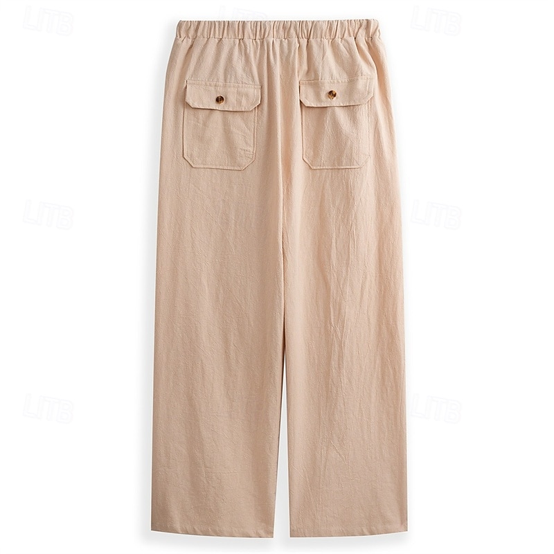 Per uomo Pantaloni di Lino Pantaloni Pantaloni Estivi Tasca Semplice Comodità Traspirante Quotidiano All'aperto Uscire Moda Streetwear Cachi Grigio chiaro del 2026 a $25.99 –P6