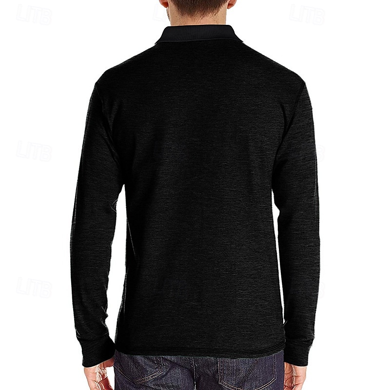 Herr Golftröja golfpolo Arbete Ledigt Kavajslag Långärmad Grundläggande Modern Ensfärgat Knapp Ficka Vår & Höst Normal Vin Aprikos Svart Vit Mörkröd Gul Golftröja 2025 - $21.99 –P12