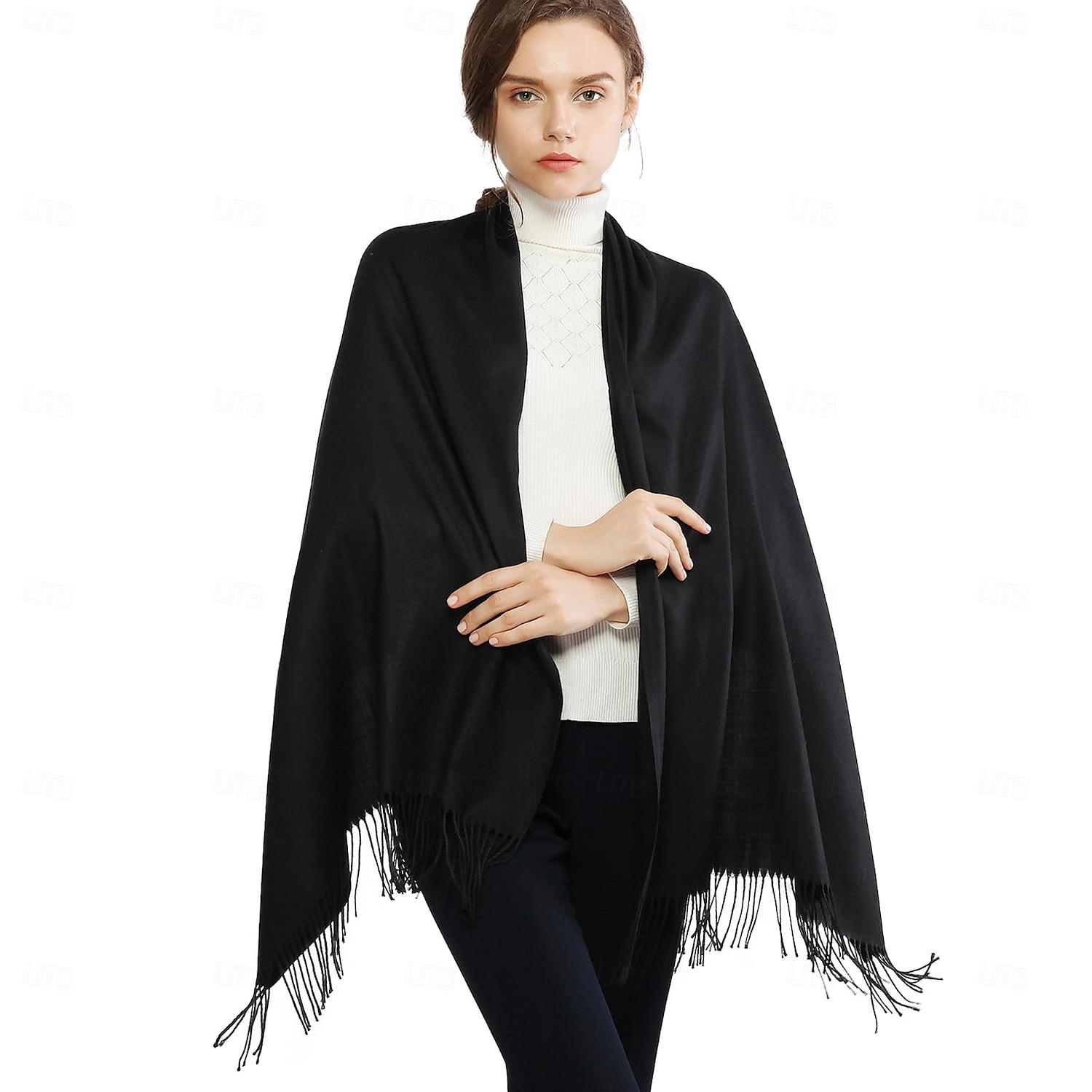kvinners skjerf pashmina sjal og omslag til kveldskjole brudepike bryllup brude vinter varme lange store skjerf 2025 - $24.99 –P6