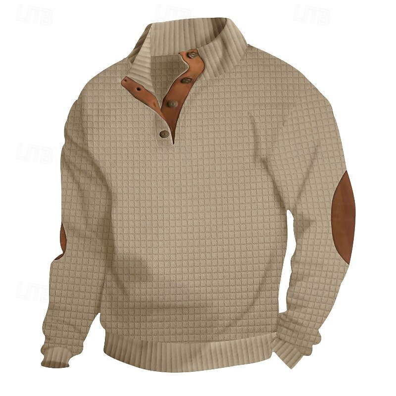 Hombre Sudadera Negro Blanco Verde Ejército Caqui Gris Cuello Mao Bloque de color Retazos Deporte Diario Festivos Texturizado Ropa de calle Básico Casual Primavera & Otoño Ropa Sudaderas con capucha 2025 - $24.99 –P6