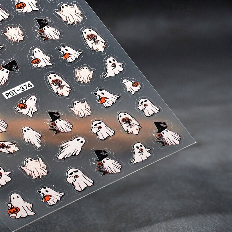 5D embosované nálepky na nehty s halloweenskou dýní – děsivý a detailní dýňový design pro strašidelnou manikúru a nail art 2025 - $6.49 –P3