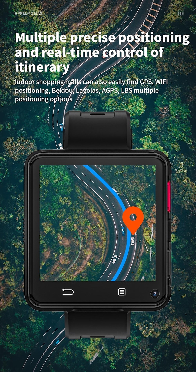 LOKMAT APPLLP 2 MAX Умные часы 2.64 дюймовый Смарт-часы-телефон 3G 4G Bluetooth Педометр Напоминание о звонке будильник Совместим с Ноль Женский Мужчины GPS Хендс-фри звонки Медиа контроль IPX-4 57 2025 - $157.99 –P15
