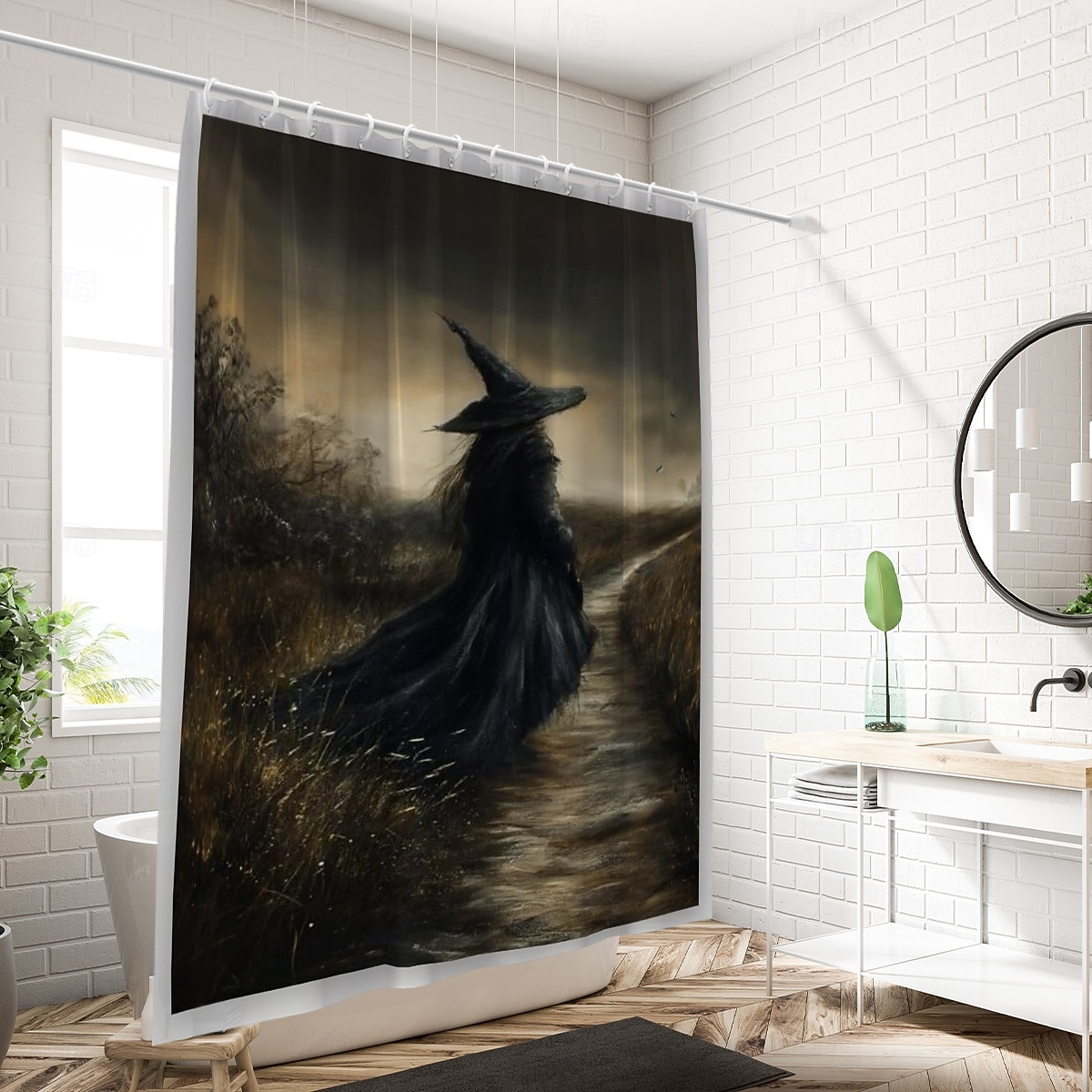 Halloween Flower Witch Shower Curtain Modern Machine Washable Waterproof Polyester Fabric Used for Bathroom Decoration Bathtub with 12 Hooks 2025 - $23.99 –P10