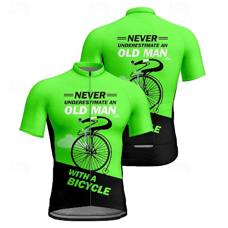 Men's Cycling Jersey Letter & Number Short Sleeve Bike Tee Tshirt Jersey with 3 Rear Pockets Mountain Bike MTB Quick Dry Anatomic Design Wicking Breathable Sports Pink Red Green Clothing Apparel 2026 - $30.99 –P8