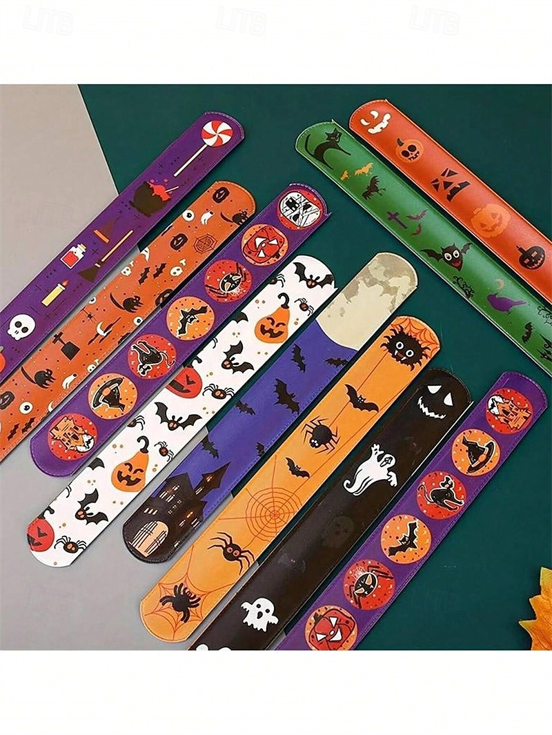 12db halloween pofon karkötő gyerekeknek születésnapi ajándék pattintós karkötő lányoknak fiú játék játék parti parti kedvez iskolai cucc táskák 2025 - $6.49 –P4